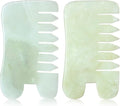 BBTO 2 Pcs Jade Comb for Scalp Massage Gua sha Comb for Head Body spa Hair by BBTO