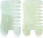 BBTO 2 Pcs Jade Comb for Scalp Massage Gua sha Comb for Head Body spa Hair by BBTO