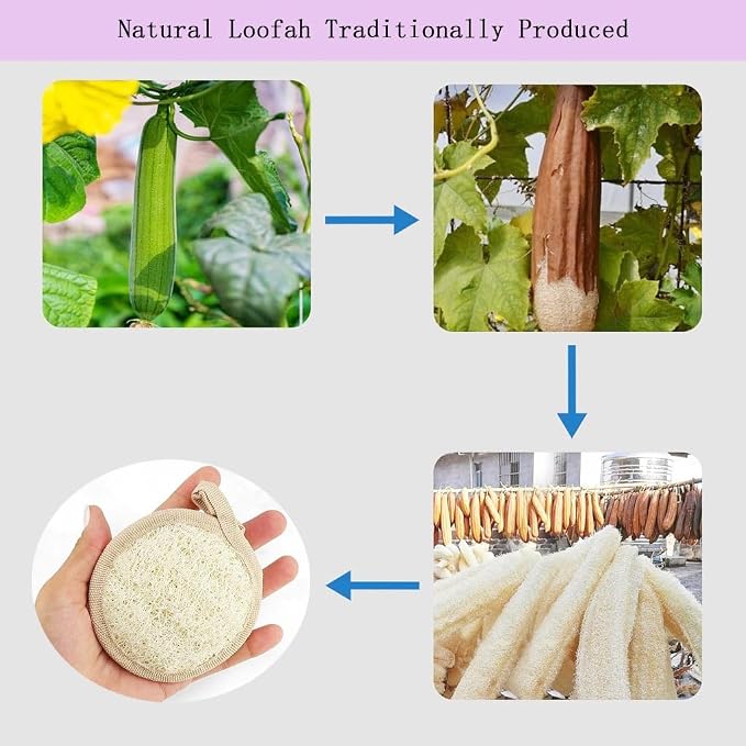 Natural Loofah Exfoliating Face Scrubber, Shower loofah Facial Scrubber - Image 5