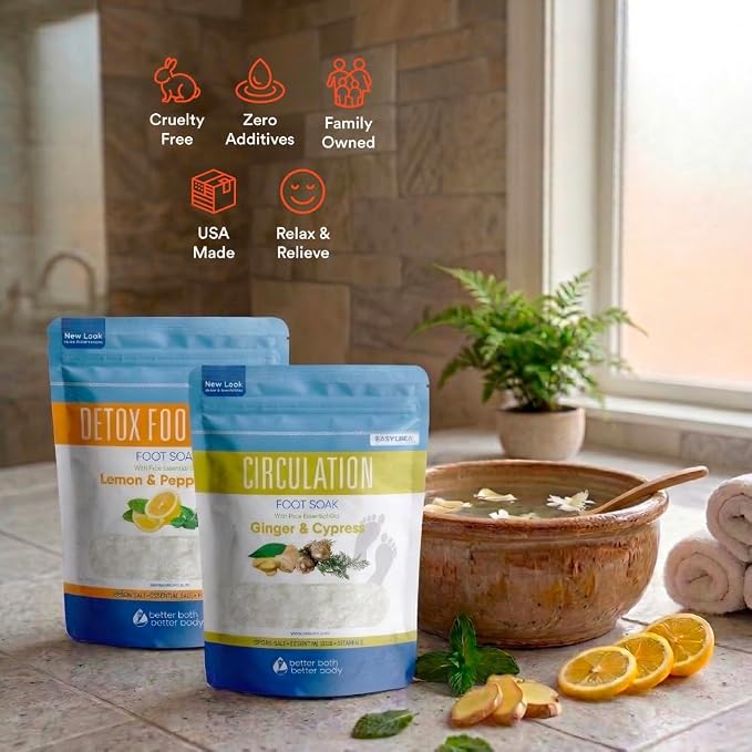 2 Pack Foot Soak Salts Bundle for DIY Foot Spa - Image 3