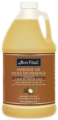 Bon Vital' Coconut Massage Oil, 1/2-Gallon Container, 100% Pure Fractionated by BonVital