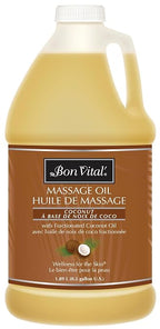 Bon Vital' Coconut Massage Oil, 1/2-Gallon Container, 100% Pure Fractionated by BonVital