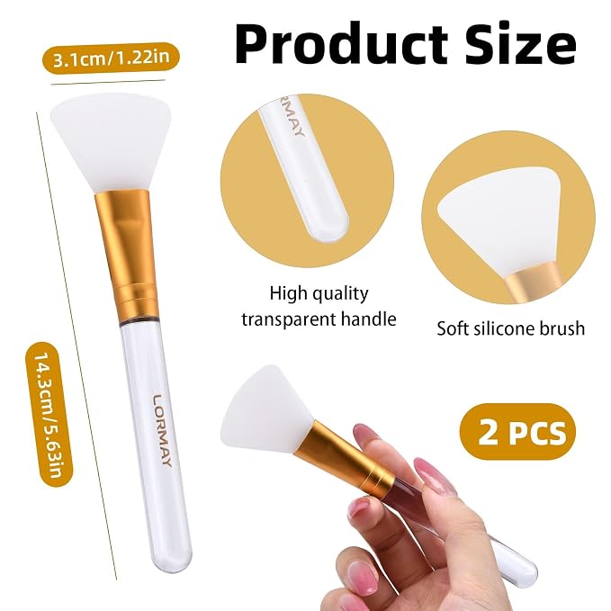 LORMAY Jelly Brush | 2 Pcs Silicone Face Mask Brushes | Mask Application Tool - Image 4