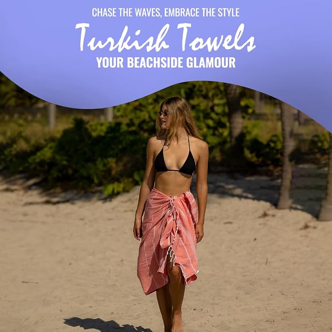 Beach Towel 100% Cotton Turkish Beach Towel Adult 38x70 Inch Pre-washed - Image 6
