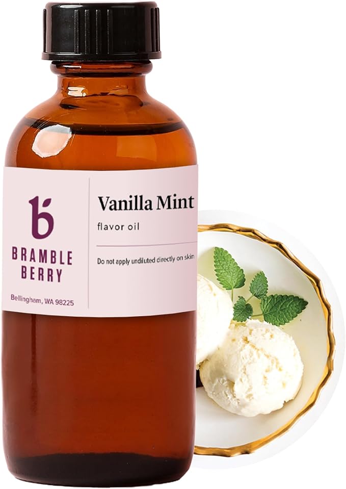 Bramble Berry Vanilla Mint Flavor Oil 2 oz | Creamy Vanilla and Cool Mint Scent by BrambleBerry