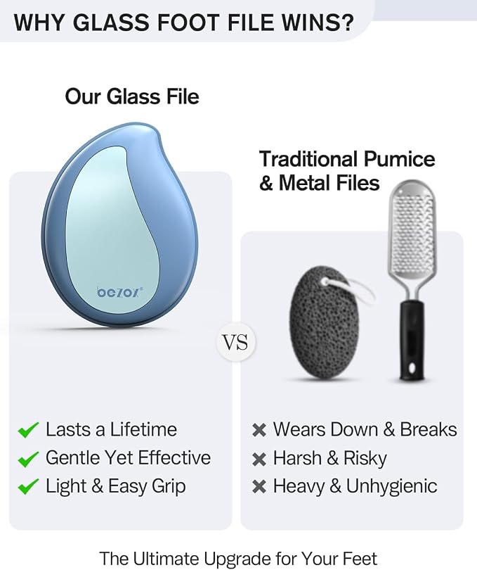 BEZOX Glass Foot File Callus Remover – Professional Foot Scrubber - Image 6
