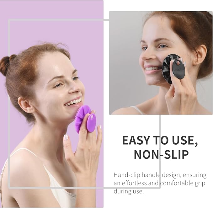 BEAUTAIL Silicone Face Scrubber 2 Pack, Manual Facial Cleansing Brush, Gentle - Image 6
