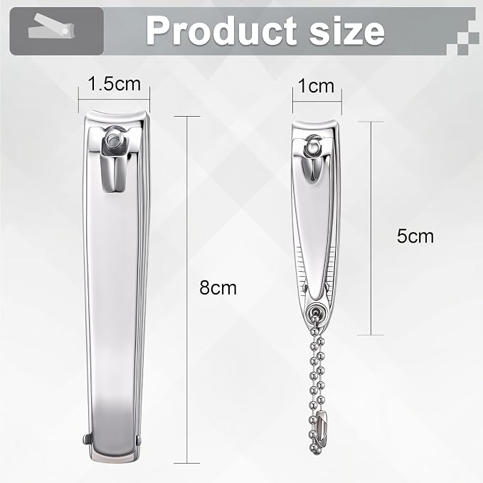Bememo 24 Pcs Stainless Nail Clippers Set 2 Sizes Fingernail and Toenail - Image 2
