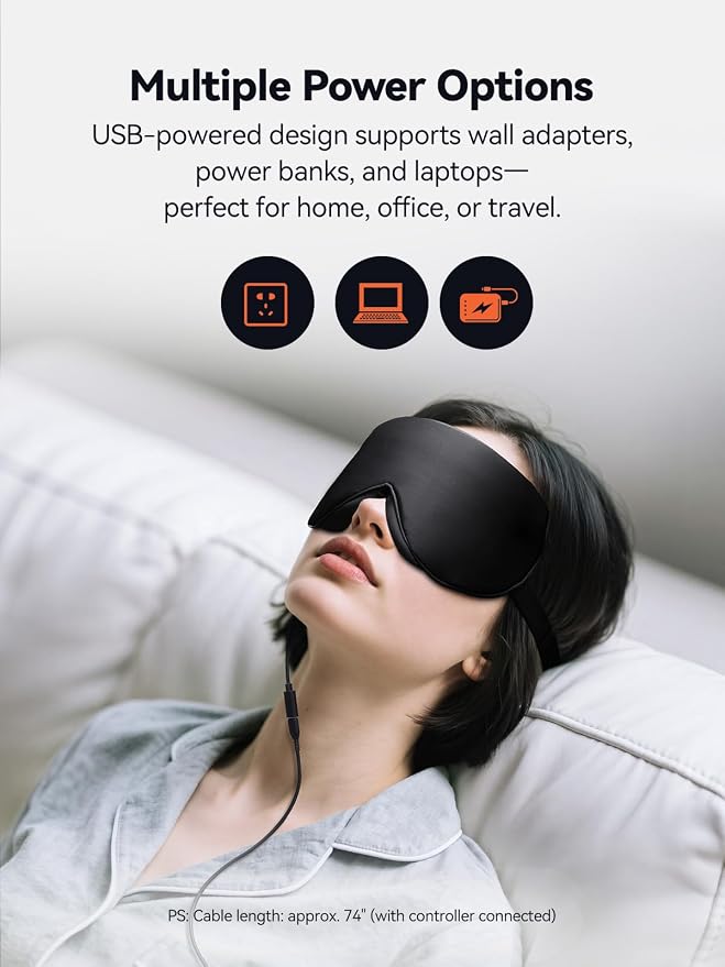 USB Heated Eye Mask for Dry Eyes & Tired Eyes, Warm Compress Therapy - Image 6