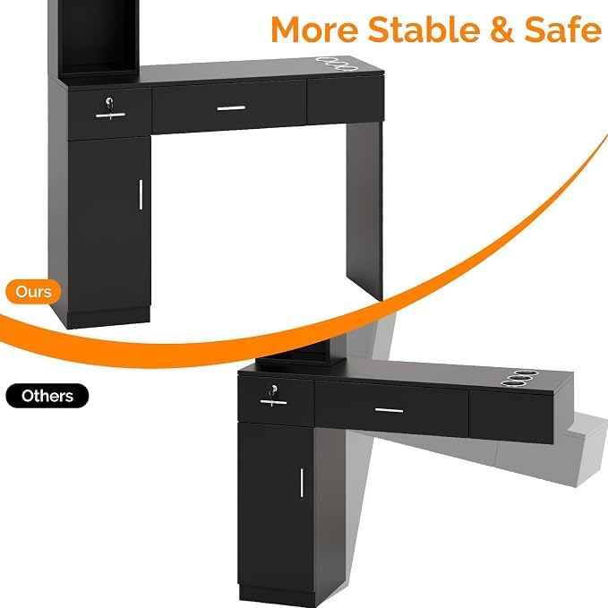 OmySalon Salon Stations for Hair Stylist, Locking Barber Station Organizer - Image 5