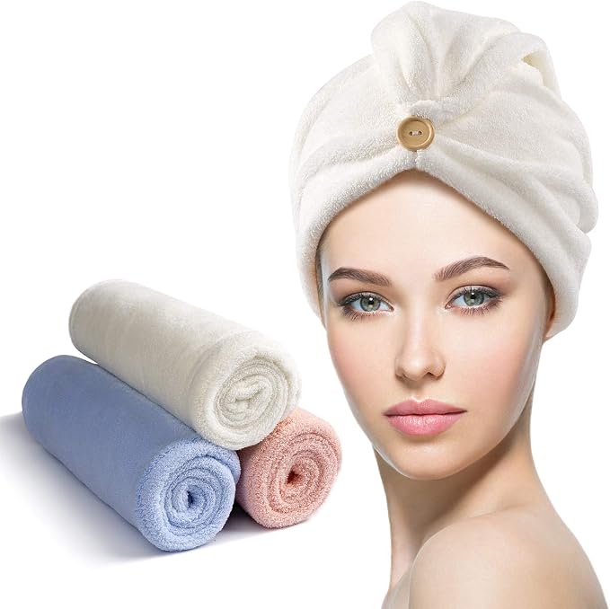 YFONG 3 Pack Microfiber Hair Towel Wrap by YFONG