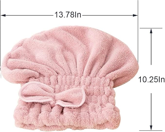 Jseng 2PC Microfiber Hair Drying Caps, Extrame Soft & Ultra Absorbent, Fast - Image 3