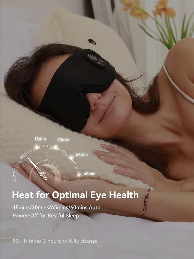 Heated Eye Mask for Dry Eye Relief, Cordless Warm Compress Sleep Mask - Image 3