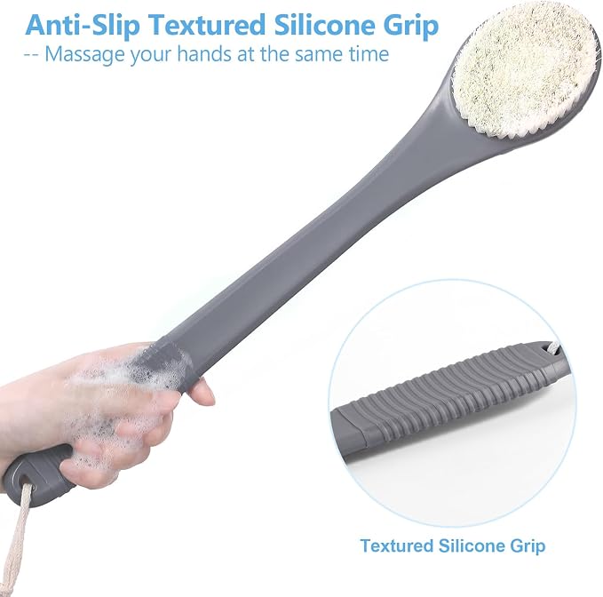 17-Inch Back Scrubber for Shower, Anti-Slip Exfoliating Body Brush for Bath - Image 2