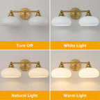 GoYeel Bathroom Light Fixtures Over Mirror, Vintage Gold Double Arm Vanity - Image 7