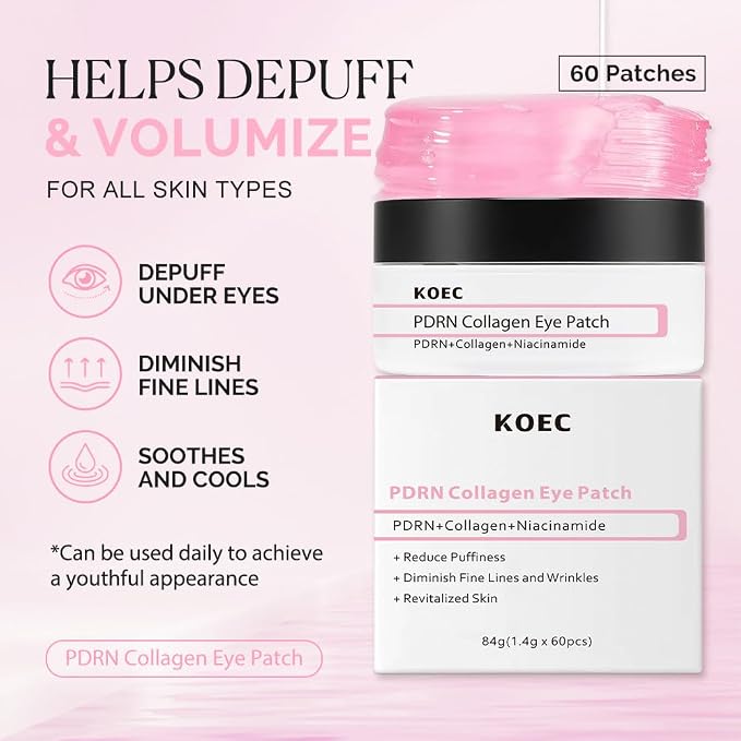 KOEC PDRN Collagen Eye Patch 60, Under Eye Patches - Image 3