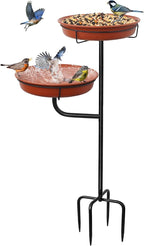 Freestanding Birdbaths Bowl Outdoor, Standing Garden Bird Bath Bird Feeder & by YALINKA