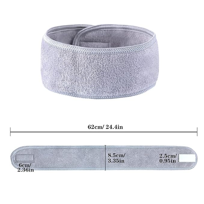 Facial Spa Headbands 4 PCS, Makeup Shower Bath Wrap Sport Headband Terry Cloth - Image 2