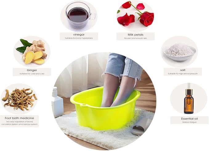 AXLOFO® Foot Soaking Bath Basin, Large Plastic Foot Soaking Tub, Feet Massage - Image 3