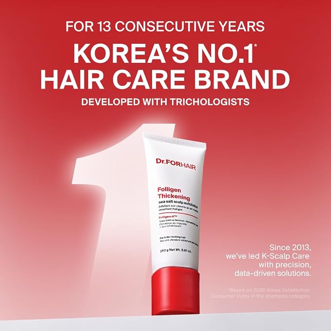 Dr.FORHAIR Folligen Thickening Scalp Sea Salt Exfoliator 8.81 oz | Korean Scalp - Image 2
