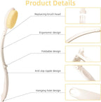 LFJ 19" Long Handle Shower Sponge Brush Set, 3 in 1 Body Brush, Bath Sponge and - Image 3