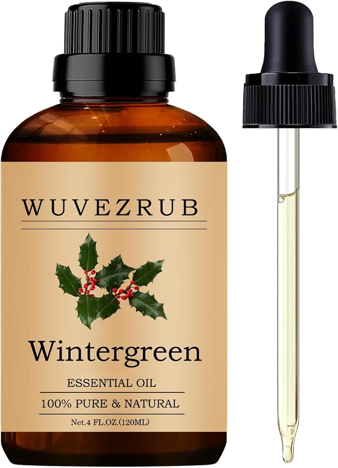 Wintergreen Essential Oils, 120ML Pure and Natural Essential Oil by WUVEZRUB
