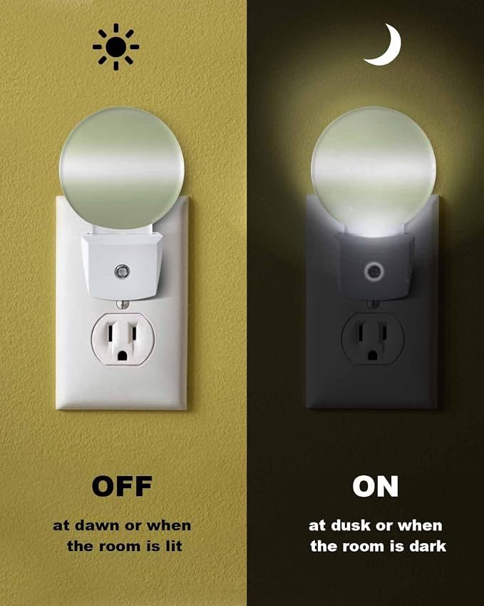 Night Lights Auto Sensor Sage Green Ombre Night Light Solid Color Round Lamp - Image 6