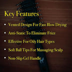 Pete & Pedro Ball Tipped 10 Row Vented Hair Brush - Image 2