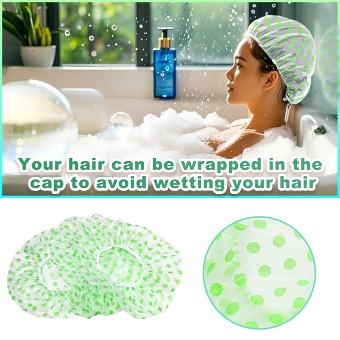 18 Pack Shower Caps for Women, Waterproof Reusable & Disposable Adjustable Bath - Image 5
