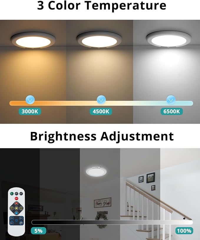 wowatt Battery Operated Ceiling Light Rechargeable Ceiling Lights - Image 6