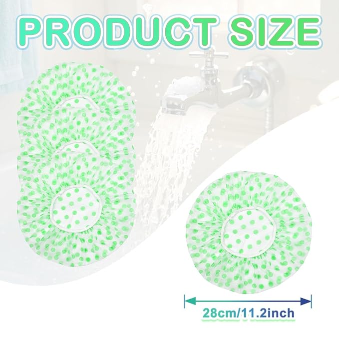 18 Pack Shower Caps for Women, Waterproof Reusable & Disposable Adjustable Bath - Image 2