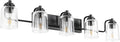 SOLFART 5 Lights Black Bathroom Light Fixtures Over Mirror Vanity Lights Scone by SOLFART