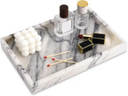 Marble Bathroom Vanity Tray, Natural Luxury Vanity Home Kitchen Bathroom Table by HESHIBI