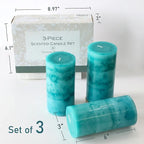 Pillar Candles Ocean Breeze Scented 3x6 inch Long-Lasting Clean Burning Candle - Image 3