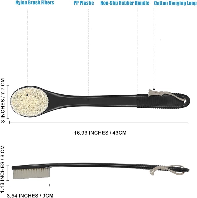 17-Inch Back Scrubber for Shower, Anti-Slip Exfoliating Body Brush for Bath - Image 7