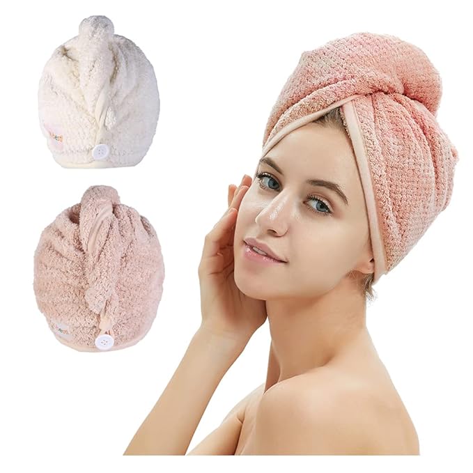 M-bestl 2 Pack Microfiber Hair Towel Wrap, Hair Drying Towel by awesomeOralcareproduct