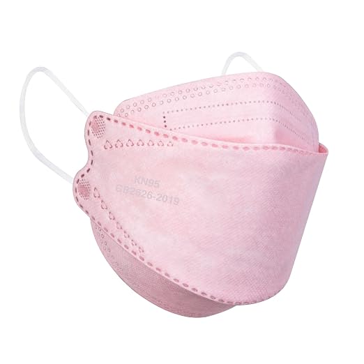 Borje KN95 Face Masks for Adults 50 Pack, 5-Ply Pink Disposable Face Mask by Borje