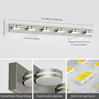 6-Light Nickel Bathroom Vanity Light Over Mirror, LED Vanity Lighting Fixtures - Image 5