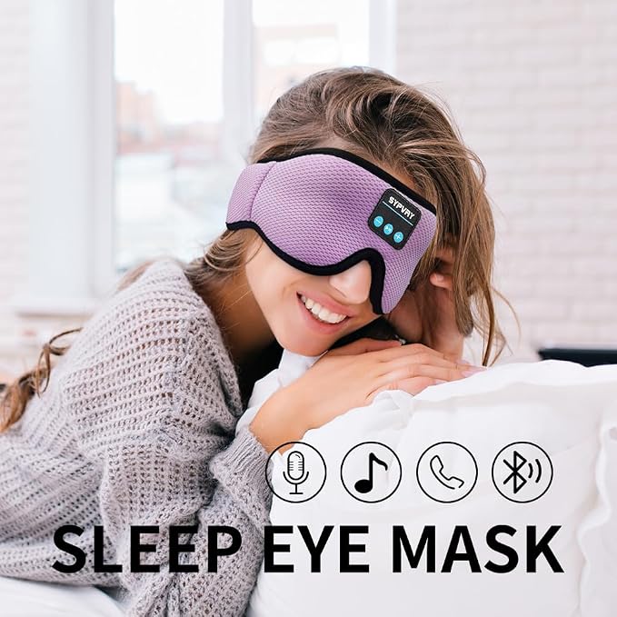 Sleep Mask Bluetooth Headphones Soft Wireless Headband Eye Mask Blackout - Image 5