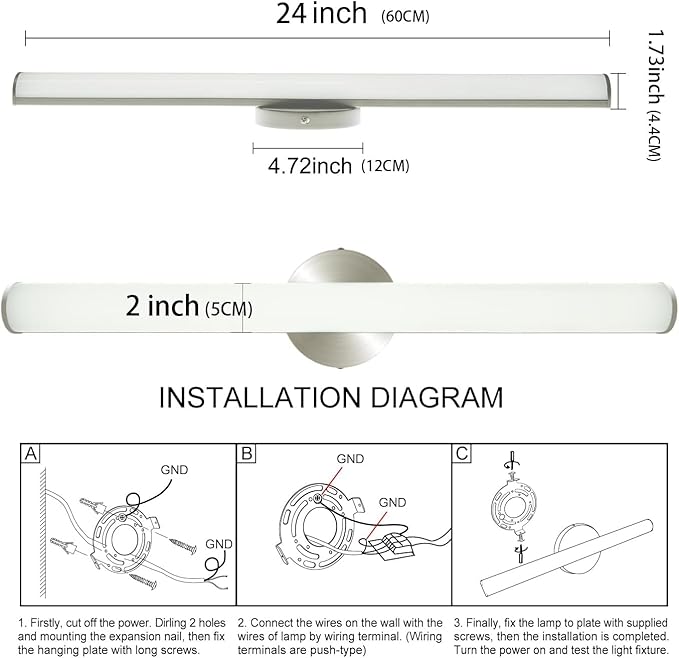 OOWOLF LED Bathroom Vanity Light 4Pack, 16W 24inch Bathroom Lights Fixture - Image 8