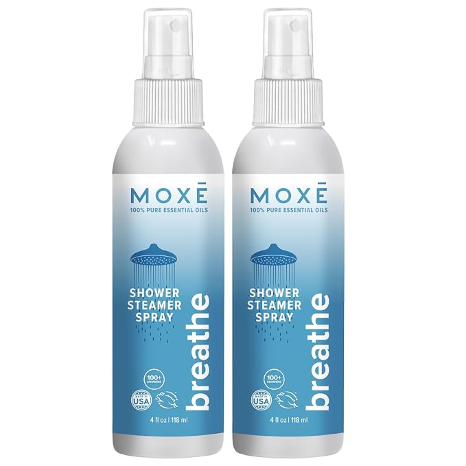 MOXE Shower Mist, Spa Steam Spray, Certified Natural Essential Oils, by MOXE