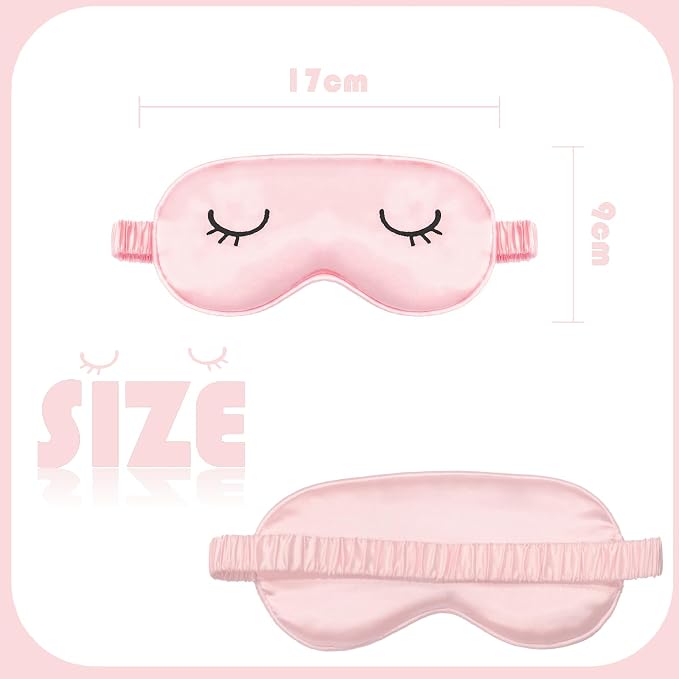 Cute Sleep Mask for Kids, 2 Pack Silk Sleeping Eye Cover Adjustable Mask Night - Image 2