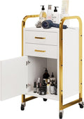 4ever2buy White and Gold Salon Trolley Cart by 4ever2buy