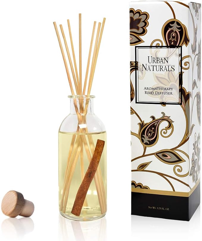 Urban Naturals Cinnamon Vanilla Oil Reed Diffuser Set | Warm, Fresh Baked by UrbanNaturals