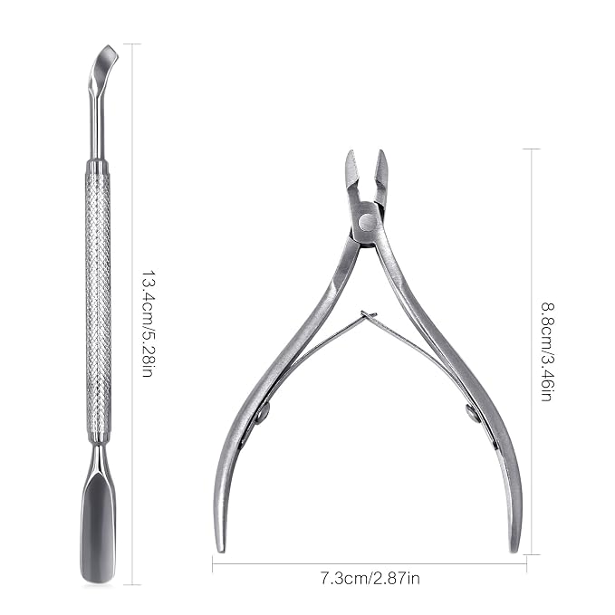 6Pcs Cuticle Clipper with Cuticle Pusher Set, Professional Stainless Steel Dead - Image 2