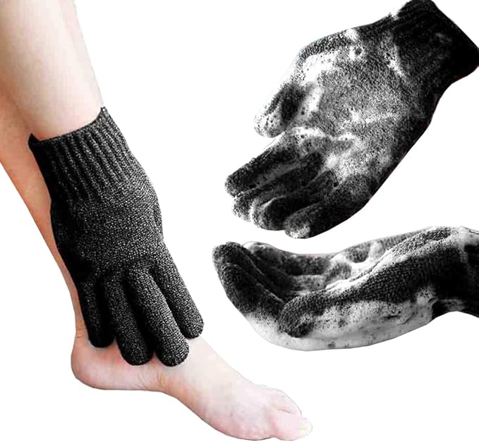 MIG4U Shower Exfoliating Scrub Gloves, Bathing Gloves Body Wash Dead Skin by MIG4U
