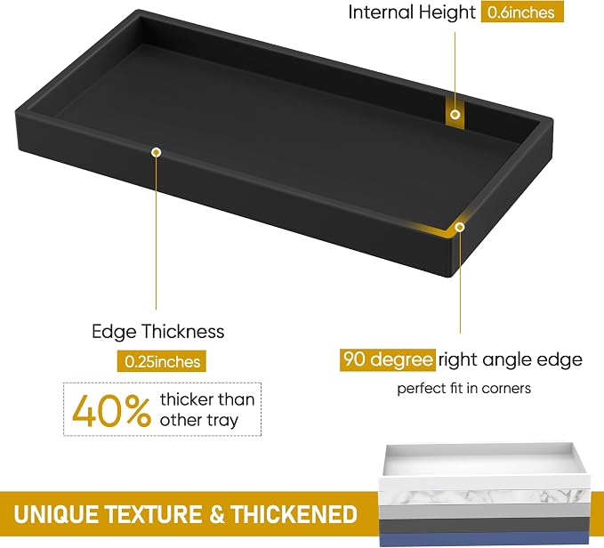 Bathroom Counter Tray, EG-SIPRO High-Grade Thickened Silicone Bathroom Vanity - Image 2