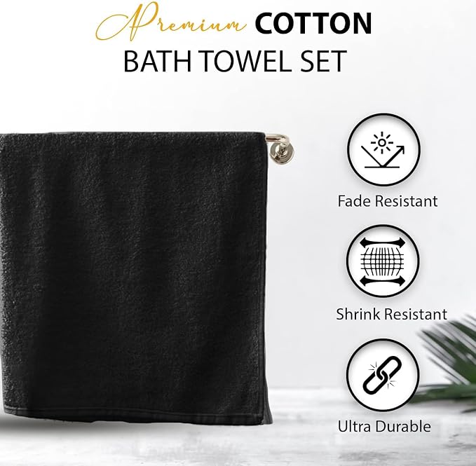 KAHAF COLLECTION 100% Cotton Bath Towels, 24x48 Pack of 6 Towels, Quick Dry - Image 3
