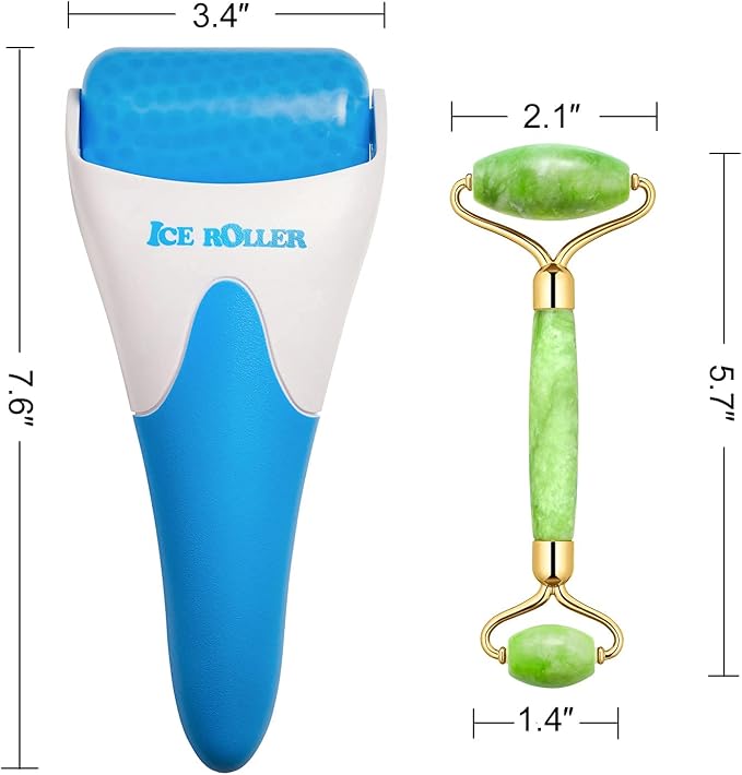 AECW 2 in 1 Ice Roller for Face & Eye Puffiness Relief and Jade Roller for Face - Image 7