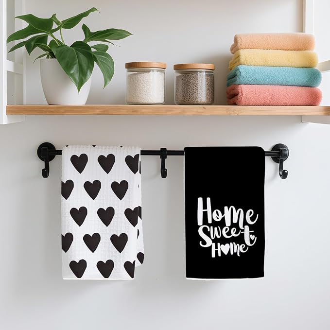 2PCS Cute Heart Love Home Sweet Home Valentine's Kitchen Towels, Valentines Day - Image 4